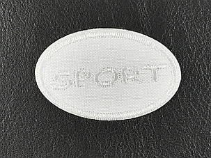 Нашивка Sport колір білий 50x30 мм, фото 1