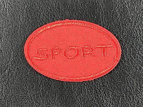 Нашивка Sport колір червоний 50x30 мм