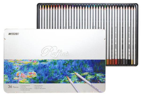Олівці кольорові Marco Raffine 36 кольорів у металевому пеналі