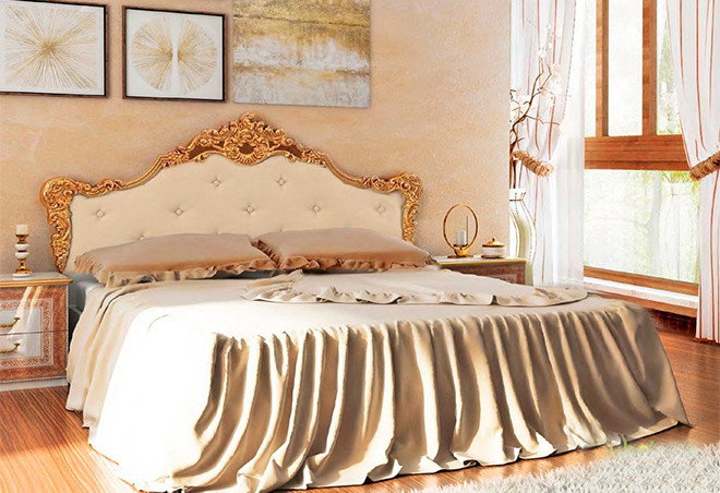 Ліжко з ДСП/МДФ в спальню Дженніфер 1,8х2,0 м'яка спинка з каркасом Миро-Марк, фото 1