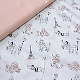 Тканина Пудель у Парижі пудровий, ширина 160 см, фото 4