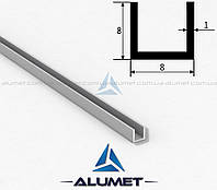 Швелер алюмінієвий 8х8х1 мм анодований