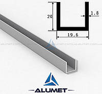 Швелер алюмінієвий 19.6х20х1.8 мм анодований ПАС-1546