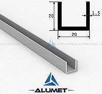 Швелер алюмінієвий 20х20х1.5 мм без покриття ПАА-3088