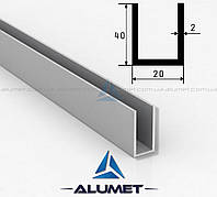 Швеллер алюминиевый 20х40х2 мм анодированный ПАС-1837