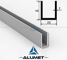 Швелер алюмінієвий 20х40х2 мм анодований ПАС-1837