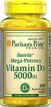 Вітамін Д3 Puritan's Pride Vitamin D3 5000 IU 100 Softgels