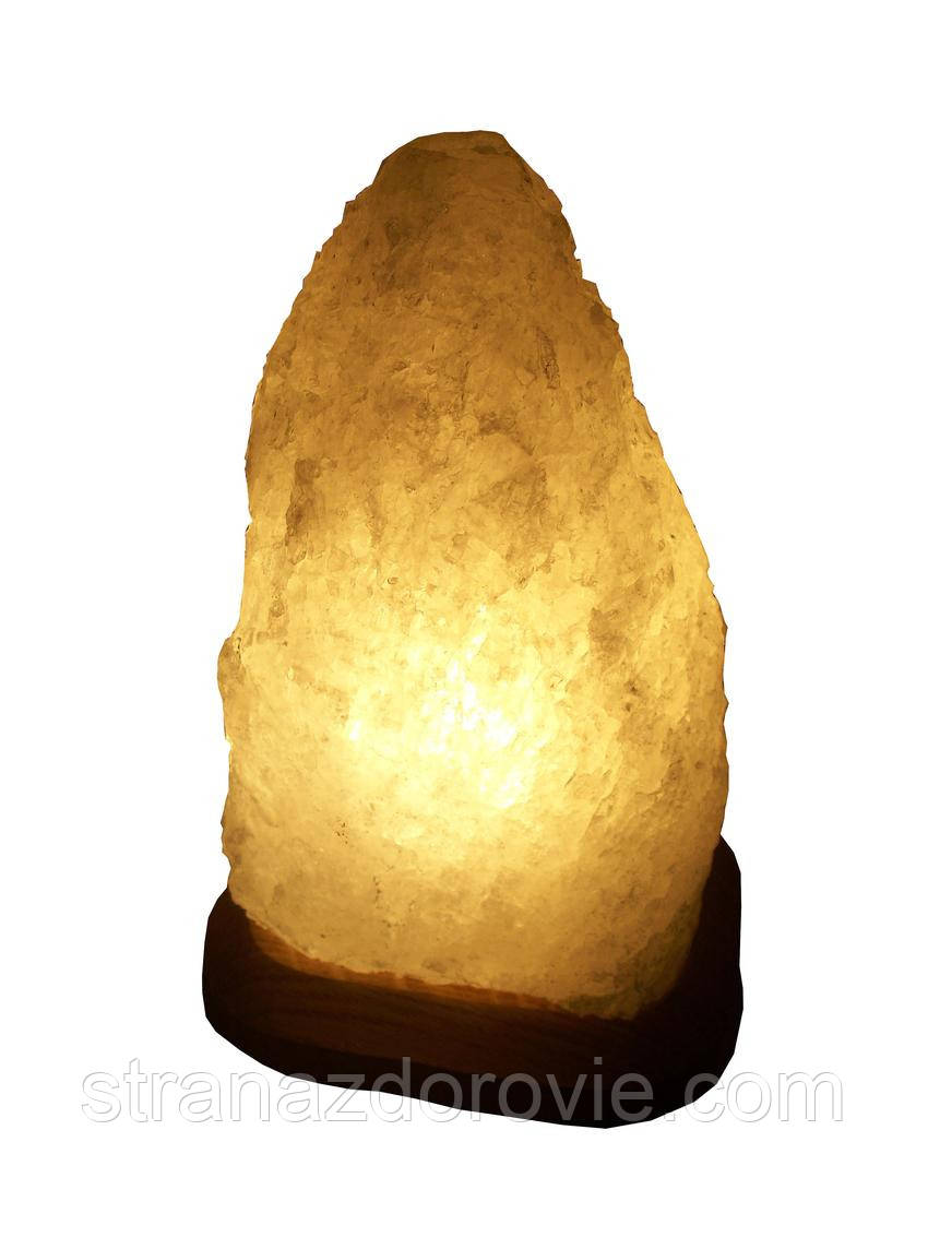 Соляна лампа Скала 3-4 кг. Біла, кольорова лампочка