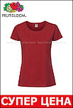 Жіноча футболка червона преміум Ringspun premium T LADY-FIT Fruit of the Loom,XL, фото 6