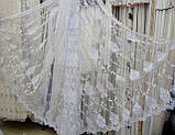 Тюль із вишивкою в зал, спальню, вітальню білий фатин "Міранда", фото 4