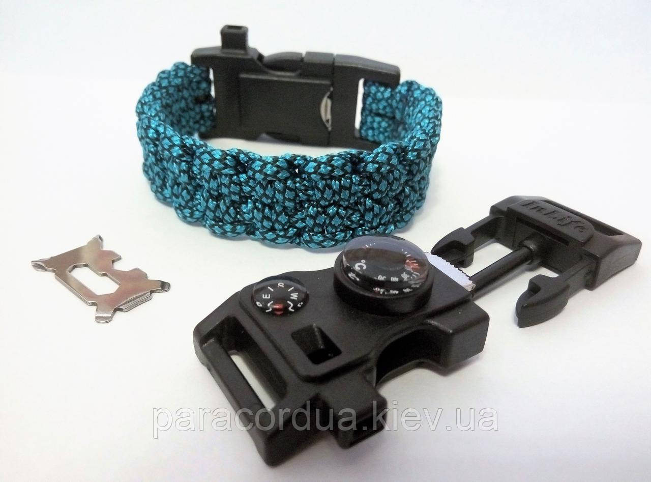 Браслет виживання з паракорда "Анаконда" 15 1 мультитул, "Плетіння "Быстрорасплетаемый"