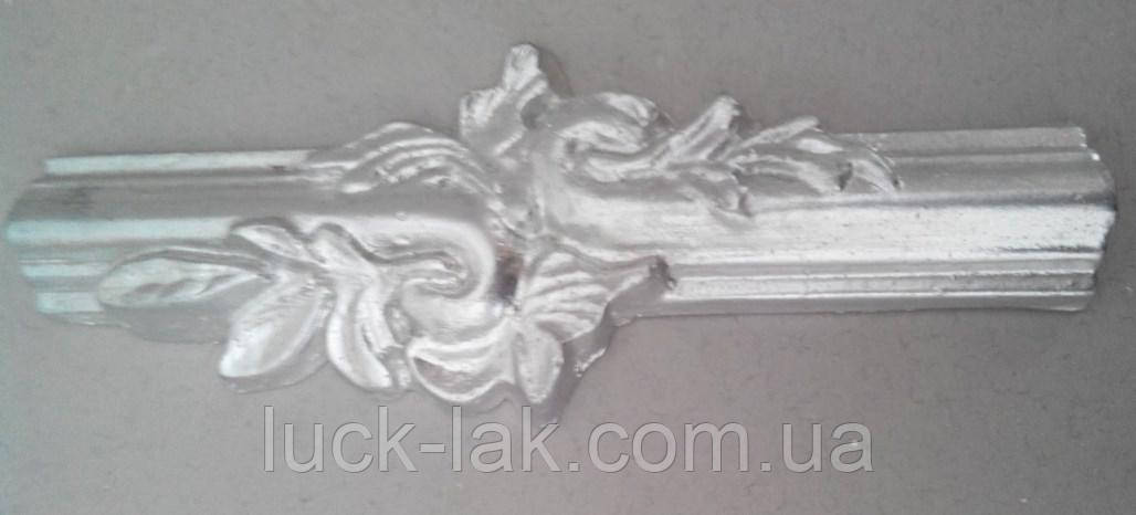 Гіпсовий декор, орнамент, одноколірний 16,5 х 6 см, колір — сріблястий, фото 1