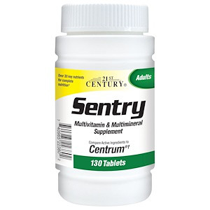 21st Century, Sentry, мультивітамінна та мультимінеральна домішка для дорослих, 130 таблеток