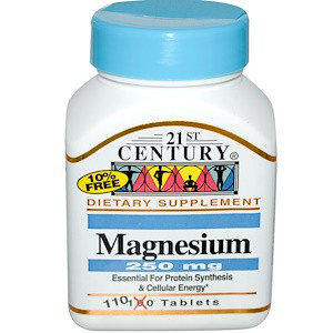 21st Century, Магній, 250 мг, 110 таблеток