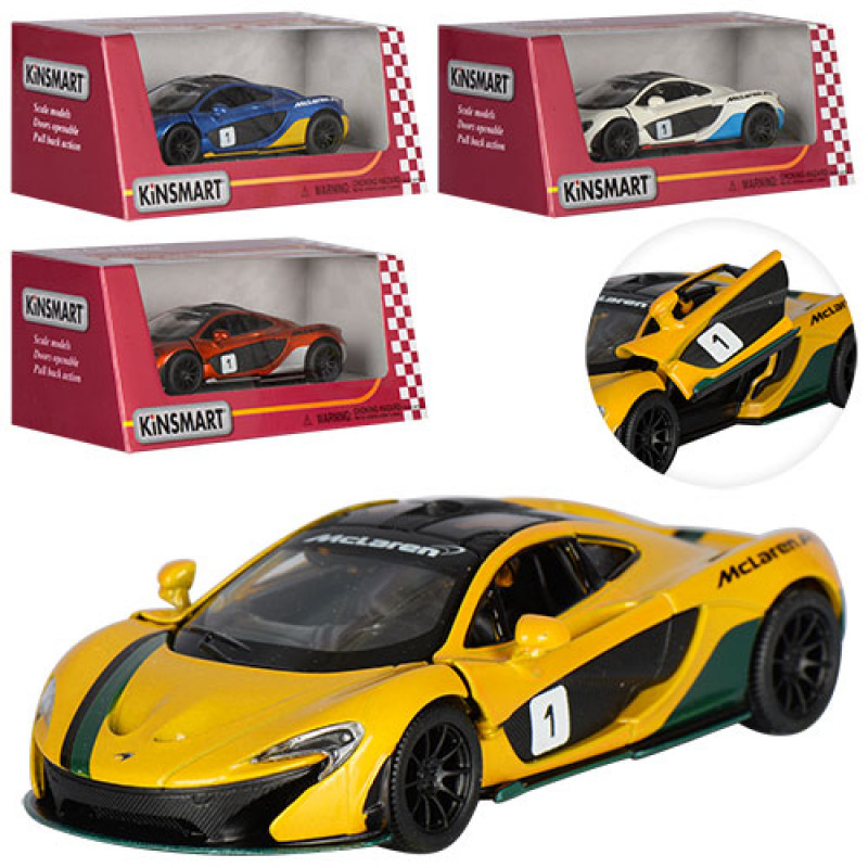 Машинка "McLaren P1" «Kinsmart» KT5393WF, металева, інерційна, 12 см, 1:32, відчиняються двері