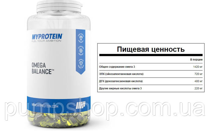 Омега-3 MyProtein Omega Balance 90 капс., фото 2