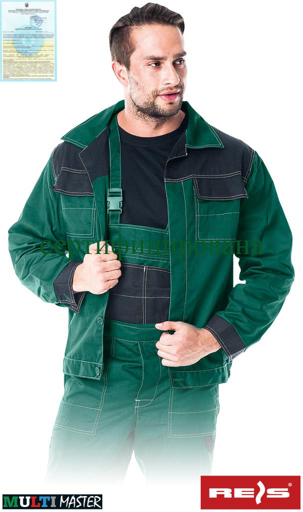 Куртка рабочая мужская зеленая форма REIS Польша (рабочая спецодежда униформа) MMB ZB - фото 1 - id-p280702268