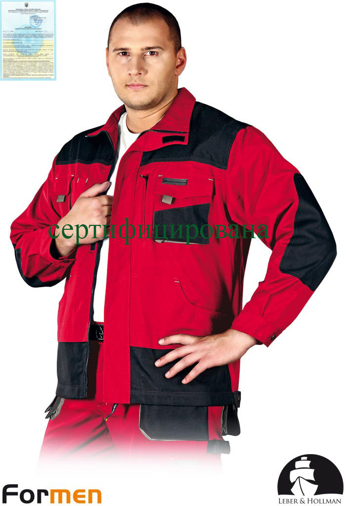 Куртка FORMEN робоча міцна червона Lebber&Hollman Польща (робоча уніформа) LH-FMN-J CBS