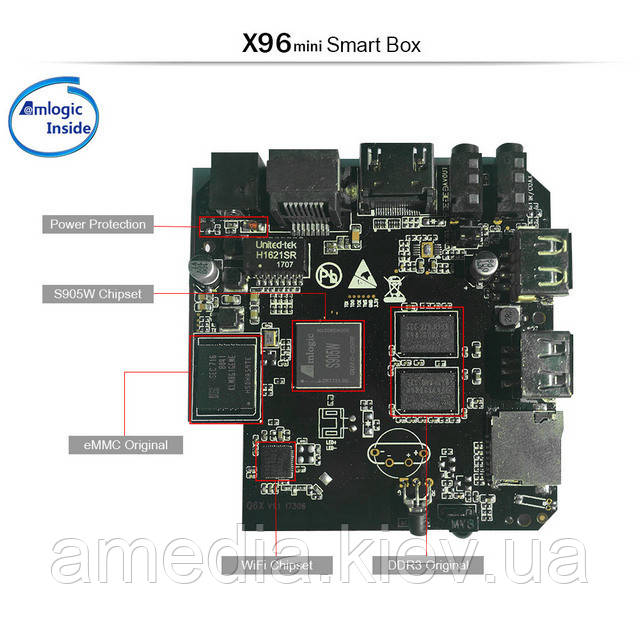 Смарт ТВ приставка X96 mini 1гб 8Гб S905W Android 7.1 Nougat tv box 1-8 Smart tv box Смарт Бокс Х96 мини - фото 3 - id-p668159556