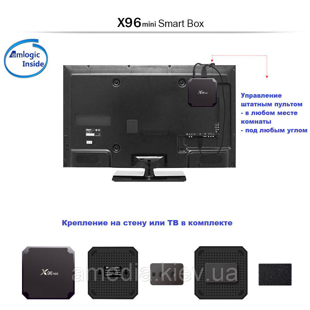 Смарт ТВ приставка X96 mini 1гб 8Гб S905W Android 7.1 Nougat tv box 1-8 Smart tv box Смарт Бокс Х96 мини - фото 5 - id-p668159556