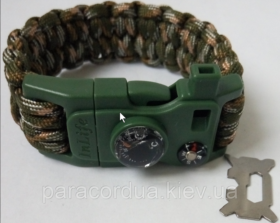 Браслет виживання з паракорда 15 в 1 мультитул, "Плетіння "Быстрорасплетаемый"