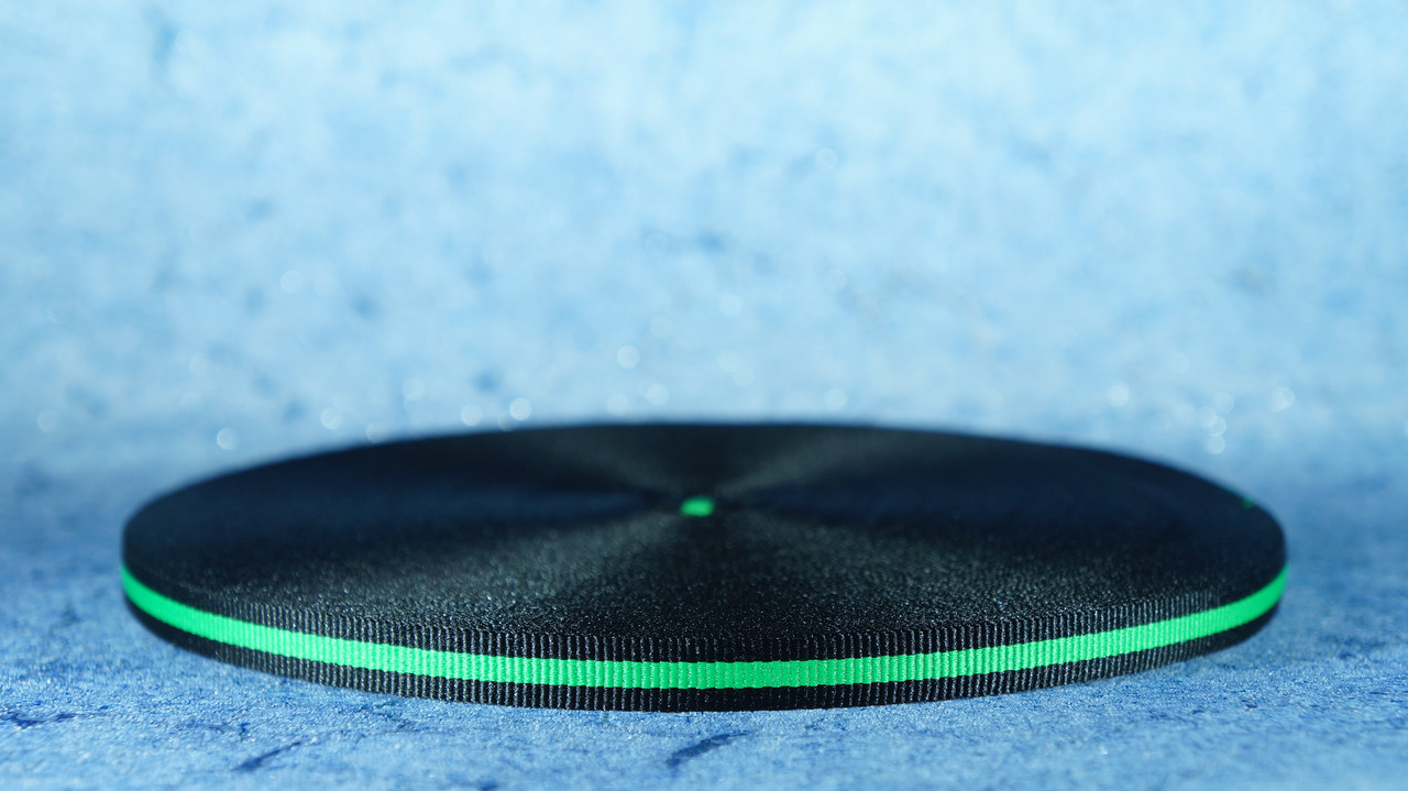 Стрічка репсова 10 мм чорний/зелений/чорний