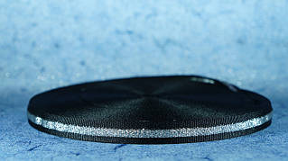 Стрічка репсова 15 мм чорний/люрикс/чорний