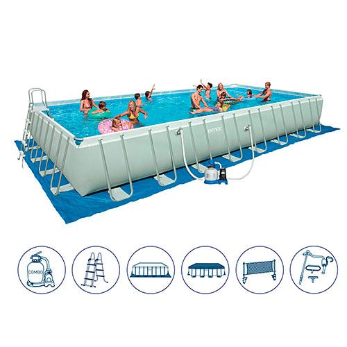 Каркасний басейн Intex (26376) Ultra Frame 975х488х132см,фільтр насос