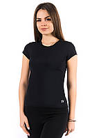Спортивная футболка SW (40,42,44,46,48,50,52) женская футболка для спорта и фитнеса большие размеры ЧЕРНЫЙ