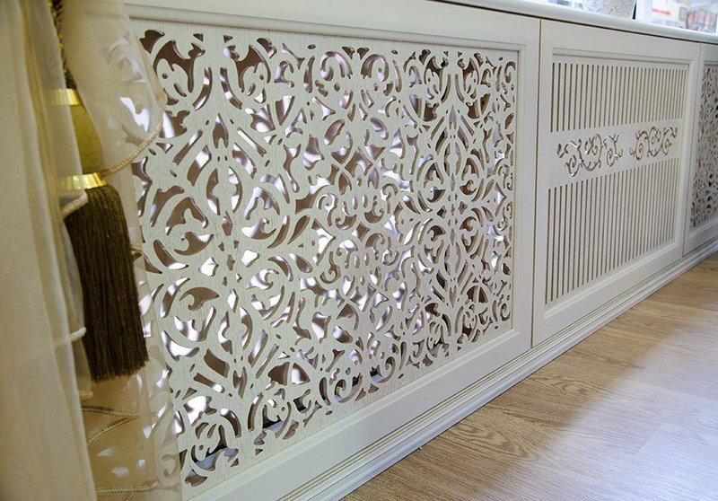 Декоративная решетка на батарею, экран на радиатор отопления 008 Мадрид ...