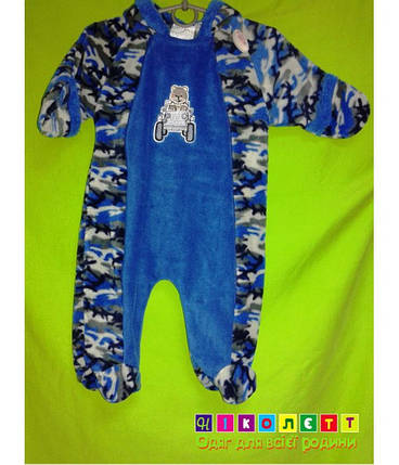 Дитячий Комбез MON PETIT Флісовий Чоловічок Піжама, фото 2