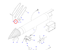 Фланець кріплення вантажної труби D28880462 (D28880397) Massey Ferguson