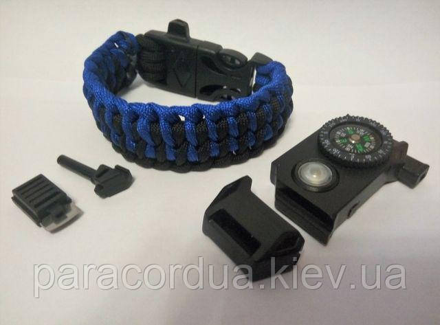 Браслет виживання з паракорда" Ліхтарик" 5 в 1,Плетіння "Генуезький"