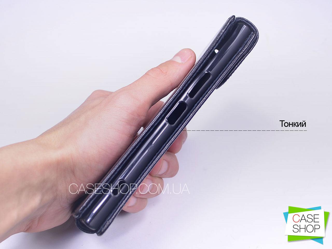 Откидной чехол из натуральной кожи для Sony Xperia XZ Premium - фото 2 - id-p668437945