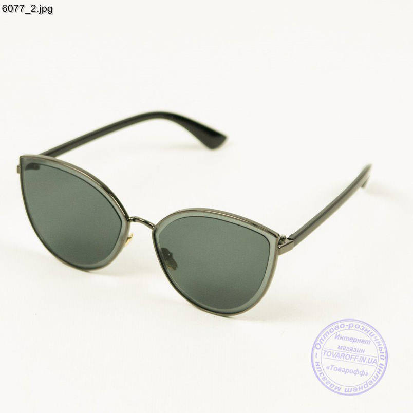 Оптом качественные женские солнцезащитные очки - Черные - 6077, фото 2