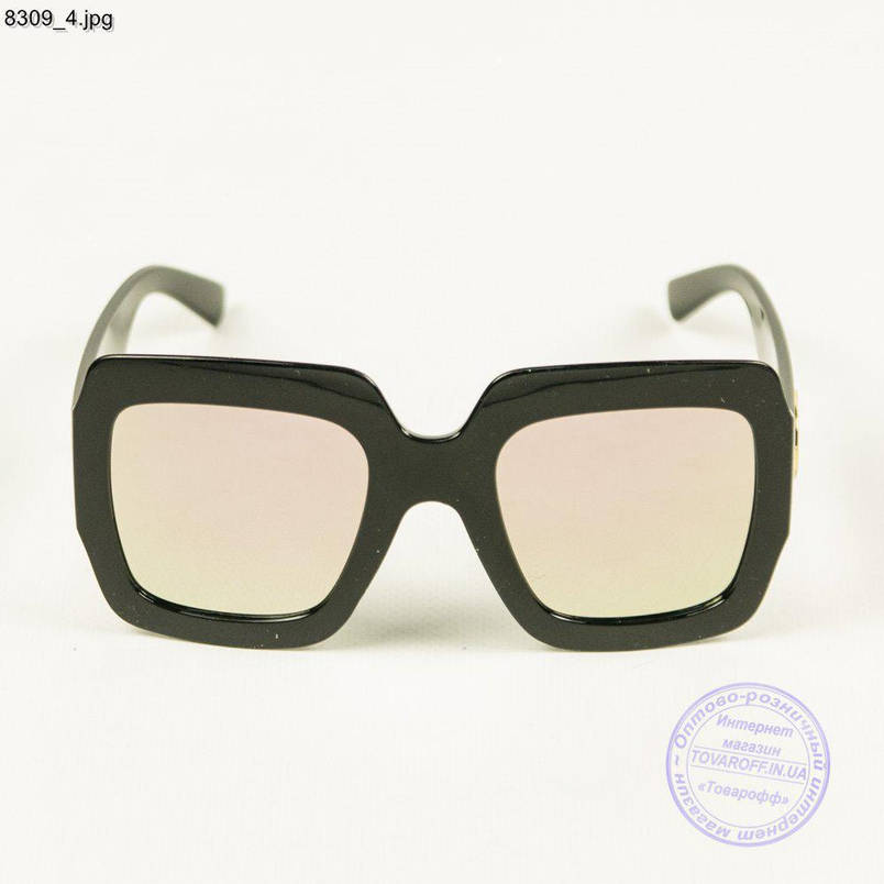 Жіночі Оптом дзеркальні сонцезахисні окуляри - Чорні - 8309/1, фото 2