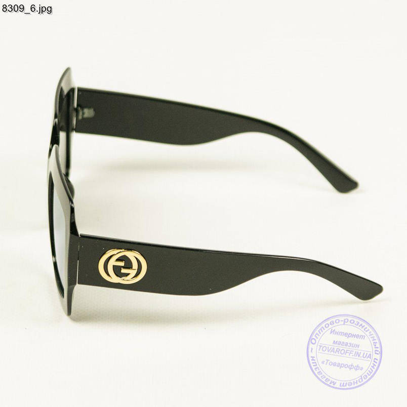 Жіночі Оптом дзеркальні сонцезахисні окуляри - Чорні - 8309/1, фото 2