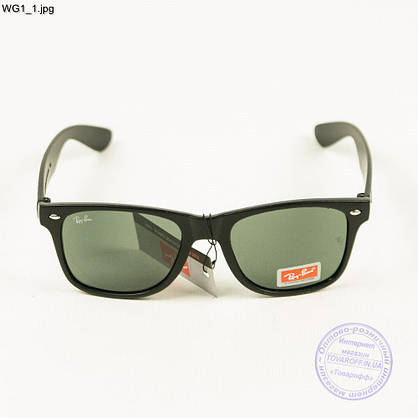 Оптом сонцезахисні окуляри Ray-Ban Wayfarer унісекс зі скляною лінзою - WG1, фото 3