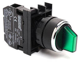 Перемикач 0-1 з фіксацією (1но) зелений