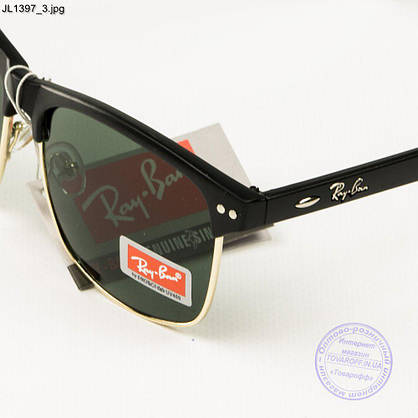 Оптом солнцезащитные очки Ray-Ban Clubmaster со стеклянной линзой - JL1397, фото 3