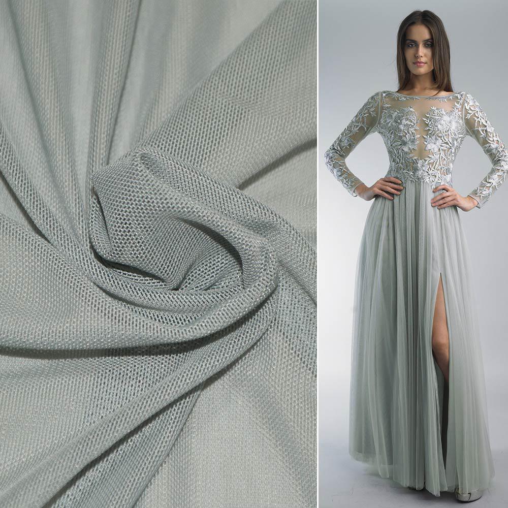 Сітка стрейчева щільна сіра світла ш.160