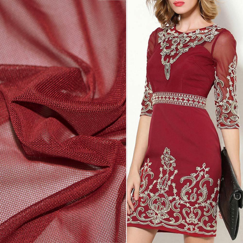 Сітка стрейчева щільна вишнева ш.160