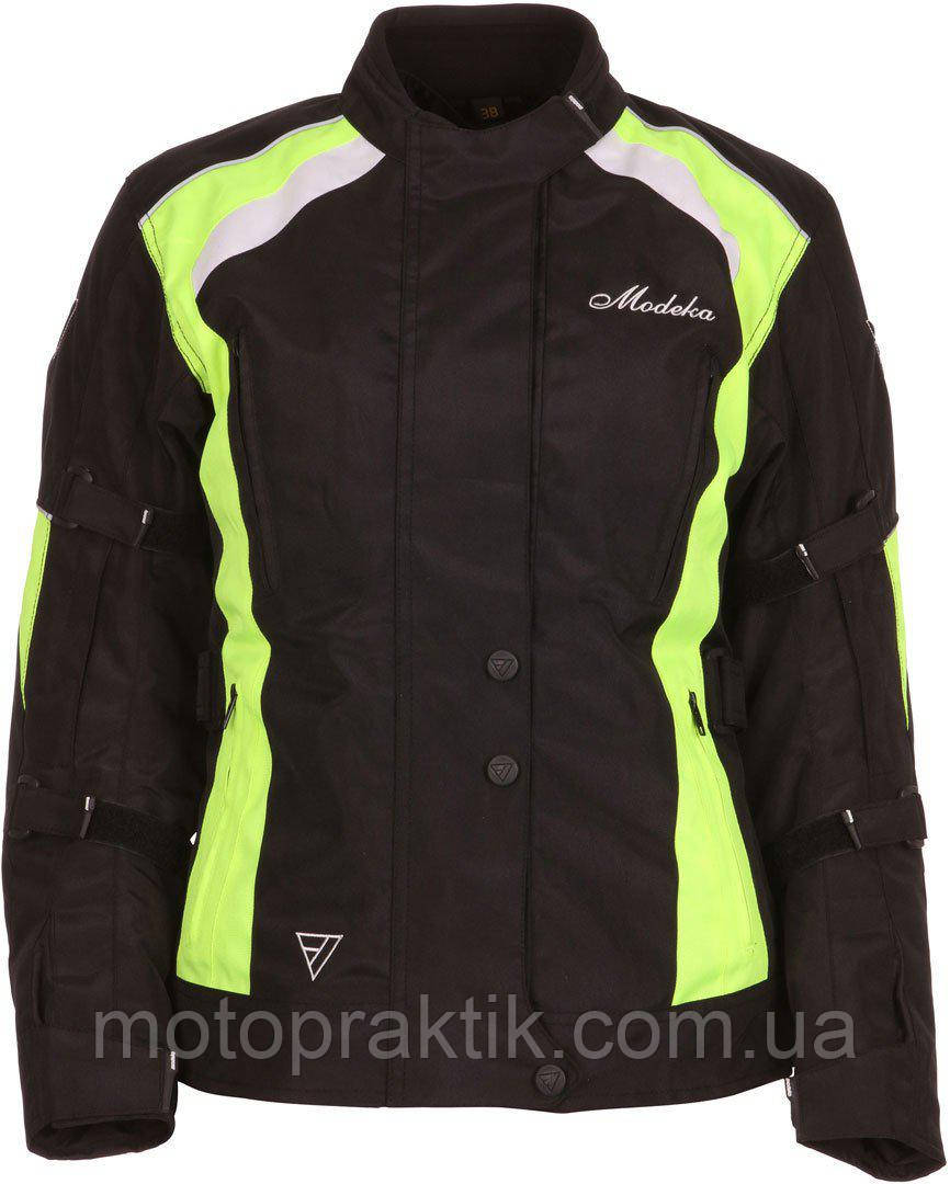 Modeka Janika Lady Jacket Black/Yellow, EU32 Мотокуртка жіноча текстильна із захистом