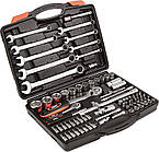 Набір насадок торцевих CRV з тріскачками 1/4", 1/2" і ключами 82 шт. вкейсі