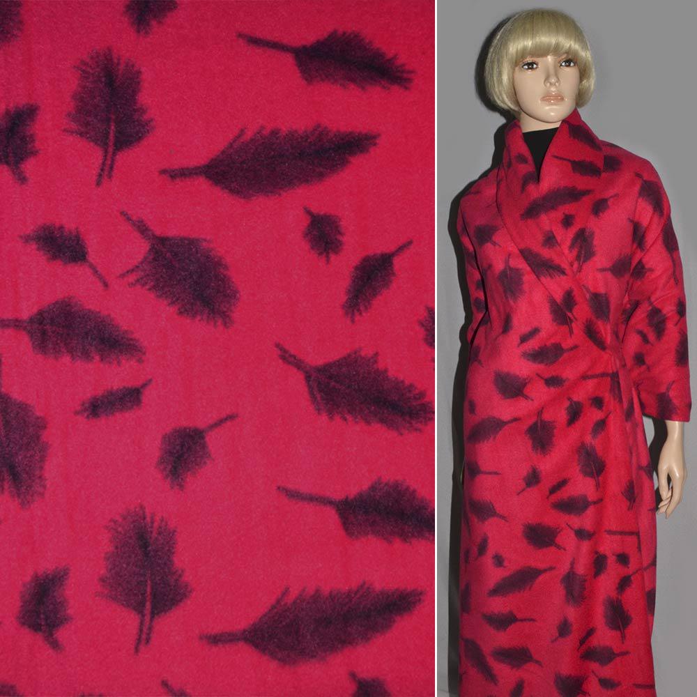 Фліс малиновий світлий з пір'ям ш.163