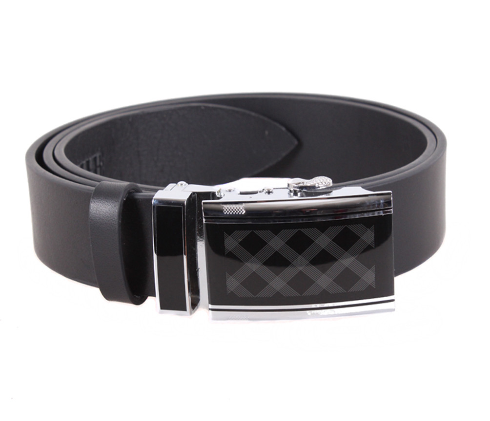 Чоловічий ремінь з натуральної шкіри під штани ALD666-30 чорний, фото 1