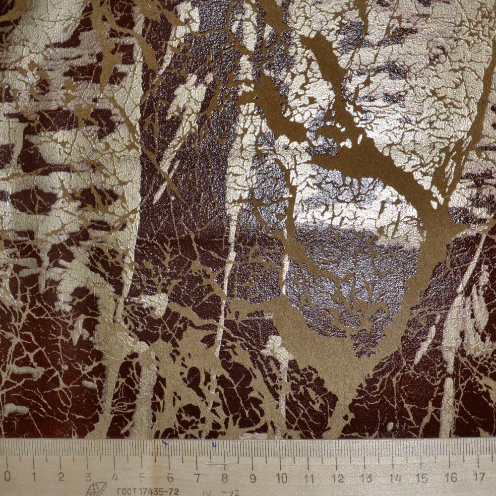 Замша штучна коричнева з коричнево-золотими прожилками