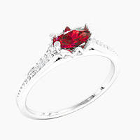 Кольцо женское серебряное Рубиновый шик