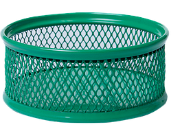Підставка для скріпок кругла, металева зелена