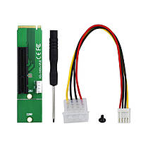 Перехідник NGFF M2 M. 2 to PCI-E 4x 1x через Райзер Riser адаптер для встановлення відеокарт до майнінг